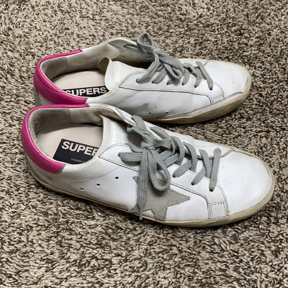 Golden Goose Superstar Sneakers with Pink Heel